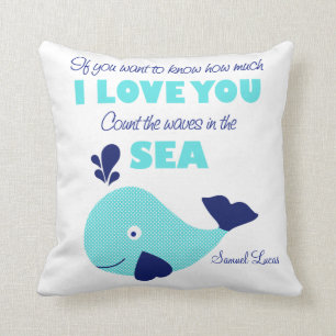Count the Waves Whale Nautical Keepsake Pillow