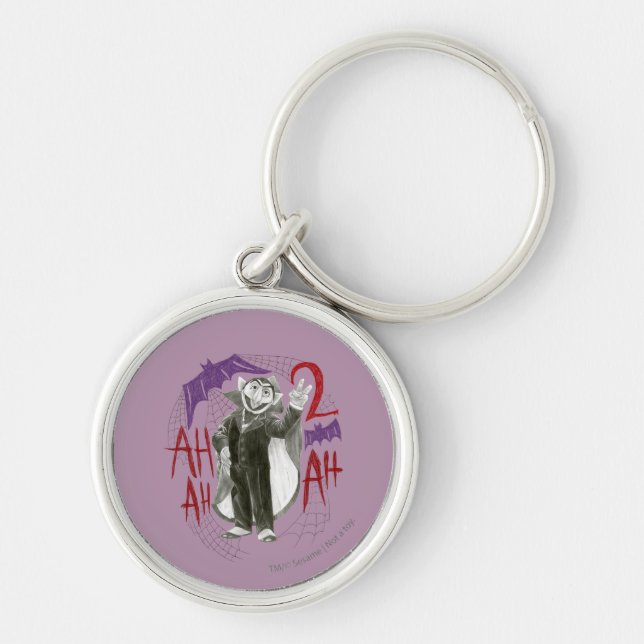 Count von Count B&W Sketch Drawing Keychain (Front)