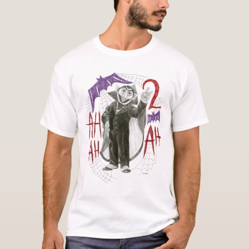 Count von Count BW Sketch Drawing T_Shirt