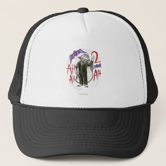 Count von Count B&W Sketch Drawing Trucker Hat (Front)