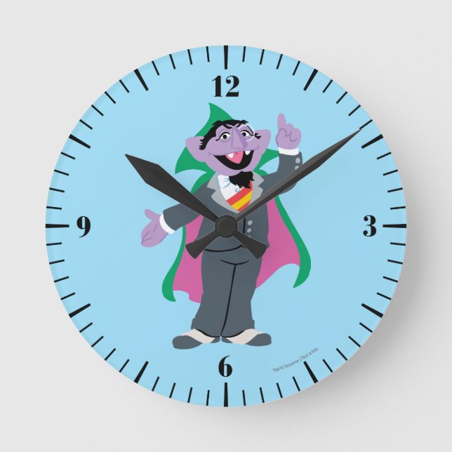 Count von Count Classic Style Round Clock (Front)