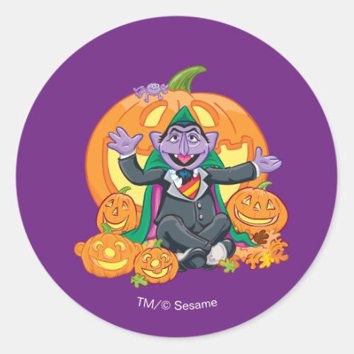 Count von Count  Halloween Pumpkins Classic Round Sticker