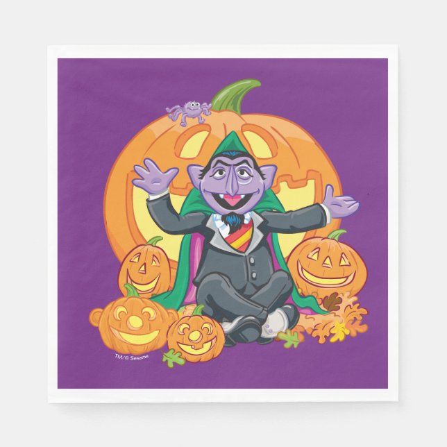 Count von Count | Halloween Pumpkins Napkins (Front)