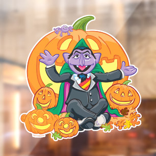 Count von Count Halloween Pumpkins Window Cling