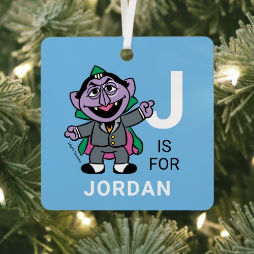 Count von Count  Personalized Name with Photo Metal Ornament