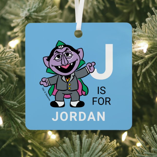 Count von Count | Personalized Name with Photo Metal Ornament (Insitu)