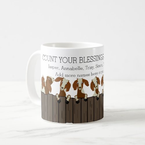 Count Your Blessings  Boer GOAT LOVERS Coffee Mug