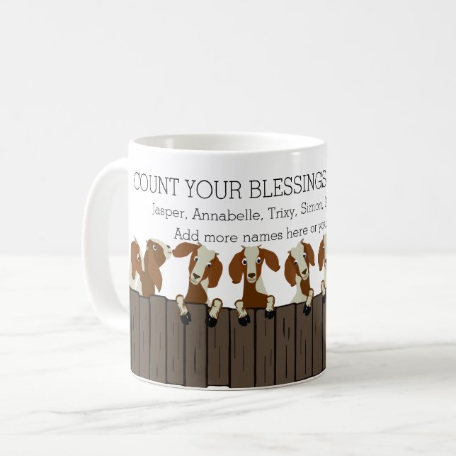 Count Your Blessings  Boer GOAT LOVERS Coffee Mug (Front Left)