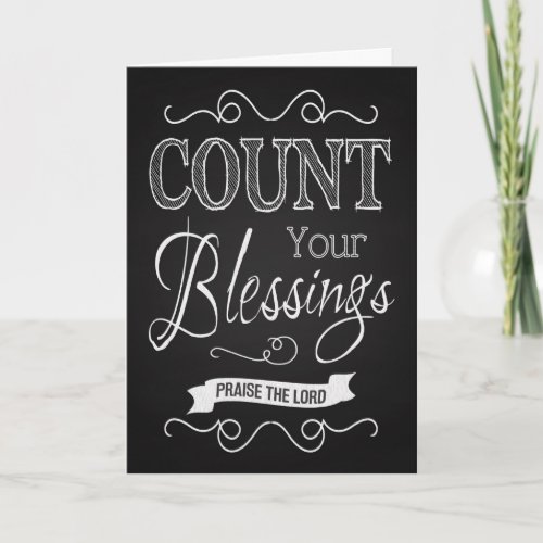 Count your Blessings Christian Thanksgiving Holiday Card