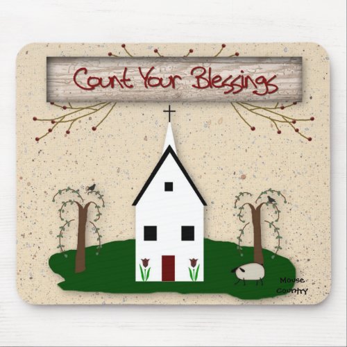 Count Your Blessings Church Mousepad