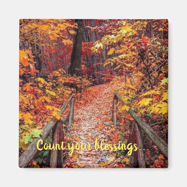 Count your blessings colorful foliage magnet (Front)