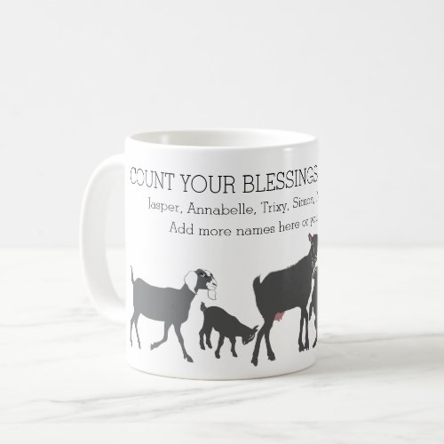 Count Your Blessings  for GOAT LOVERS  Coffee Mug