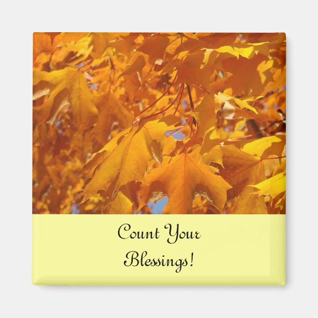 Count Your Blessings! magnets for fridge Leaves (Front)