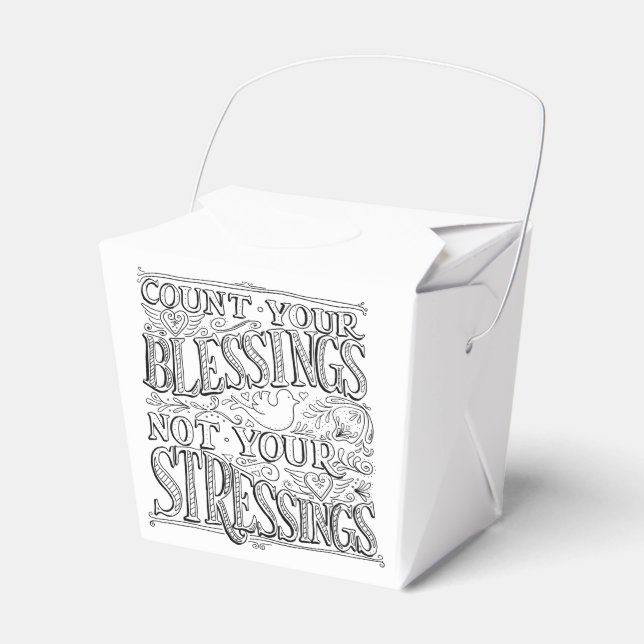 Count Your Blessings Not Your Stressings Favor Boxes (Front Side)