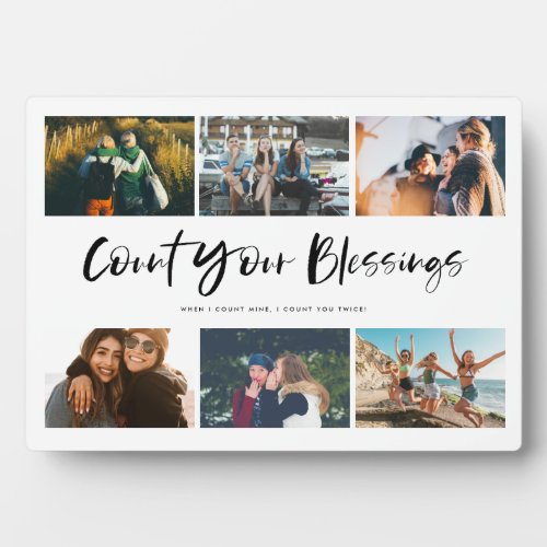 Count Your Blessings Quote Photo Collage Plaque