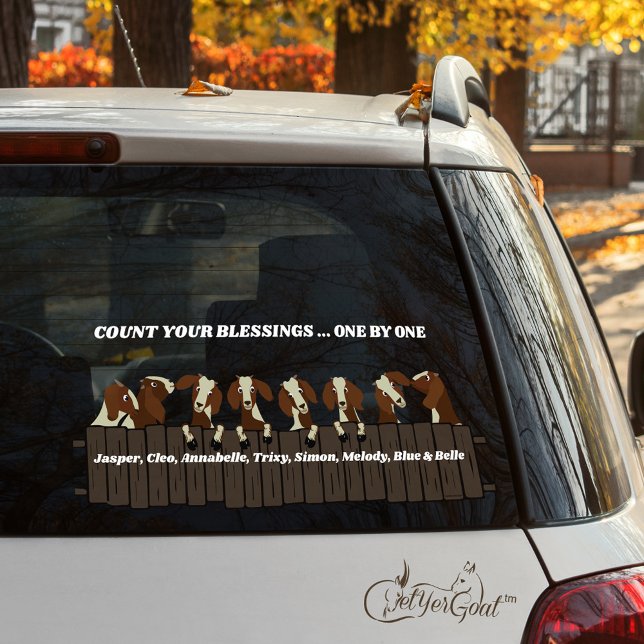 Count Your Blessings Rustic Goat Fence Window Cling (Creator Uploaded)