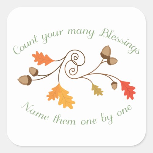 Count Your Blessings Square Sticker