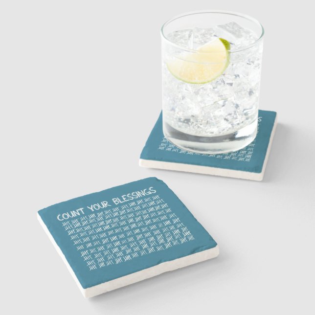 Count Your Blessings Stone Coaster (Side)