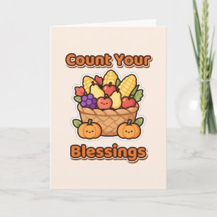 Count Your Blessings Thanksgiving Harvest Card