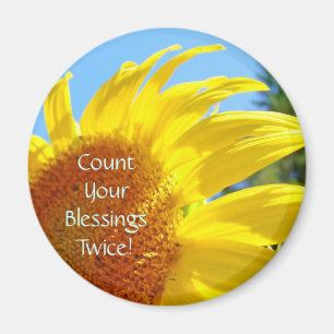 Count Your Blessings Twice magnets Sunflower