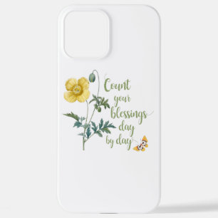 Count your blessings - vintage Yellow poppy iPhone 12 Pro Max Case