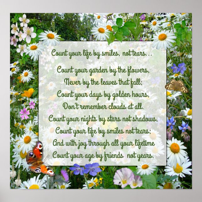 "COUNT YOUR LIFE BY SMILES" POSTER (Front)