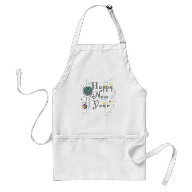 Countdown and Champagne New Years Adult Apron (Front)