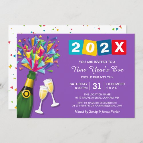 Countdown Celebration Cheers New Years Eve Party Invitation