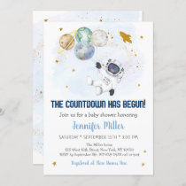 Countdown Has Begun Astronaut Space Baby Shower Invitation
