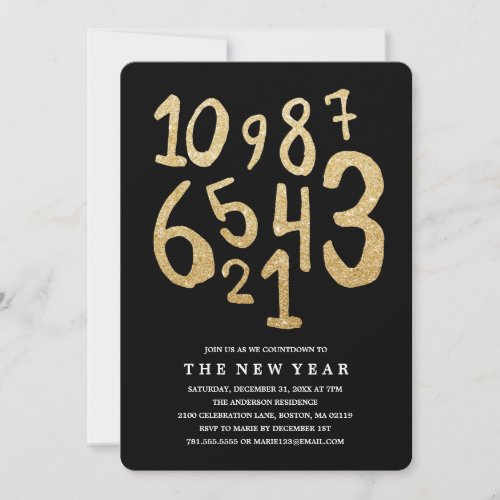 Countdown  New Years Eve Party Invitation