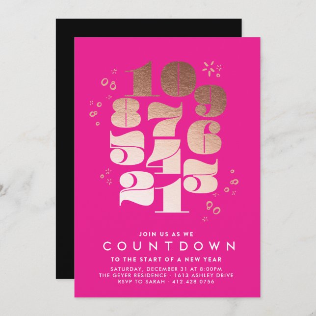 Countdown - New Years Eve Party Invitation (Front/Back)