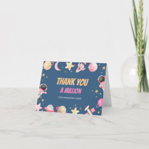 Countdown Space Girl Letterpress Thank You Card