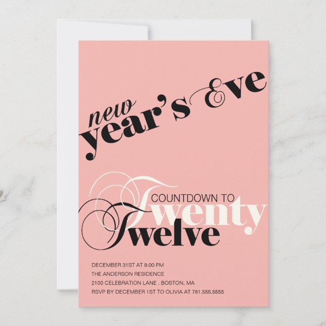 COUNTDOWN TO 2012 | NEW YEAR'S EVE INVITATIONS (Front)