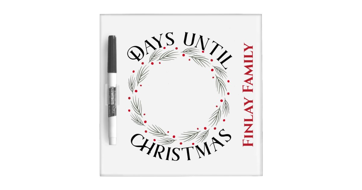 Countdown to Christmas Dry Erase Board Zazzle