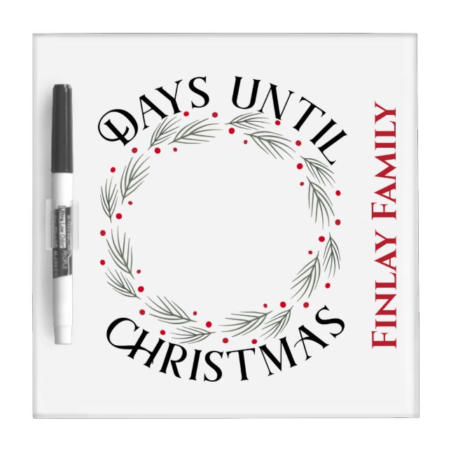 Countdown to Christmas Dry Erase Board (Front)