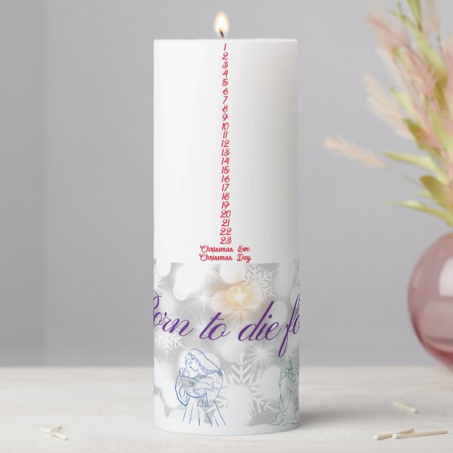 Countdown to Christmas Pillar Candle (In Situ)