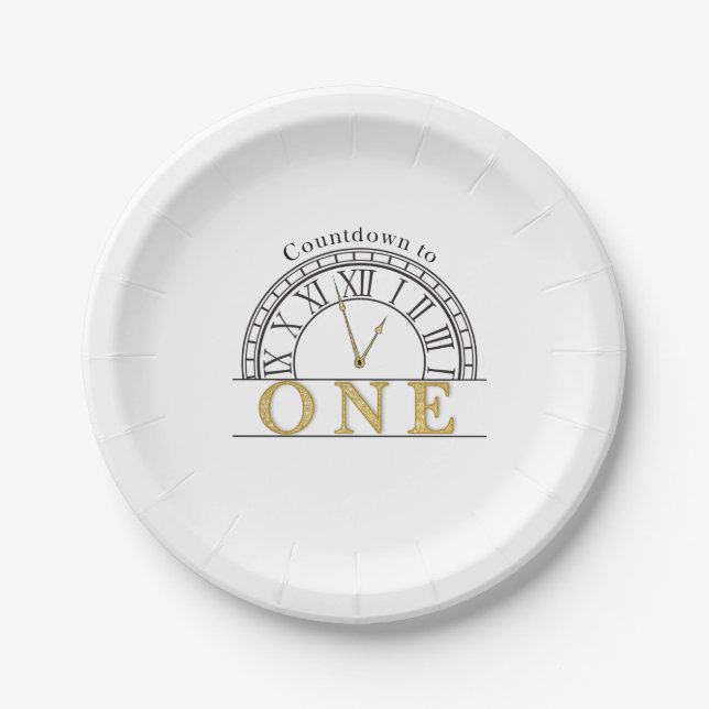 Countdown to One Shower/Party  Paper Plates (Front)