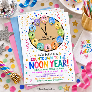 Countdown to the Noon Year Kids New Year’s Eve Invitation