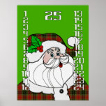 Countdown with Santa to Christmas Advent Calendar Poster<br><div class="desc">Children will look forward to coloring in each new day leading up to Christmas on this advent calendar poster. Santa in his fancy plaid suit will cheer them on as their anticipation grows.</div>