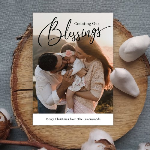 Counted Blessings Religious Christmas Photo Card