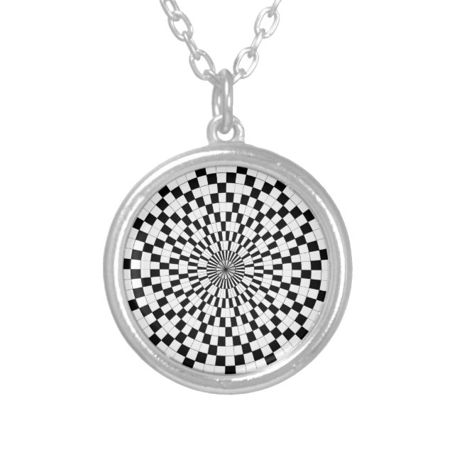 Counter Spirals by Kenneth Yoncich Silver Plated Necklace (Front)