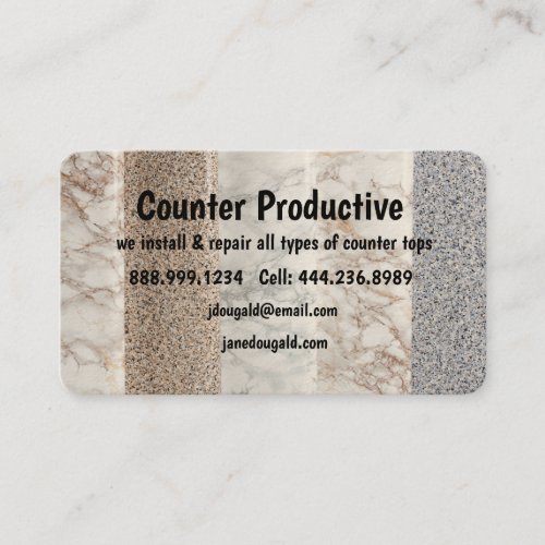 Counter Top Install  Repair Business Business Card