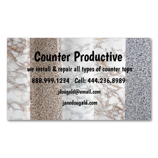 Counter Top Install & Repair Business Card Magnet (Front)