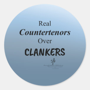 Countertenors Over Clankers Blue Anti-AI Slop Classic Round Sticker