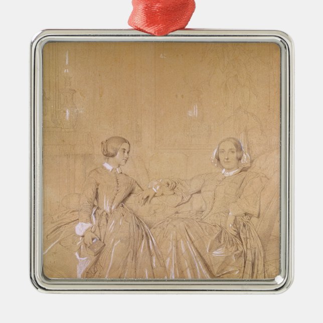 Countess Charles d'Agoult and her daughter Metal Ornament (Front)