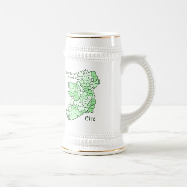 Counties of Ireland Map Beer Stein (Right)
