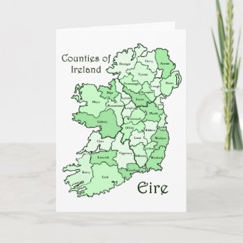 Counties Of Ireland Map Card by Pot_of_Gold at Zazzle