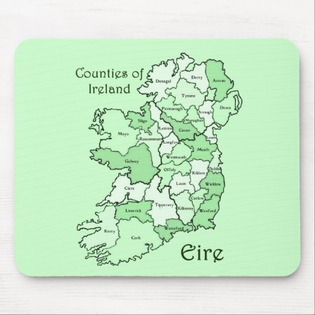 Counties Of Ireland Map Mouse Pad