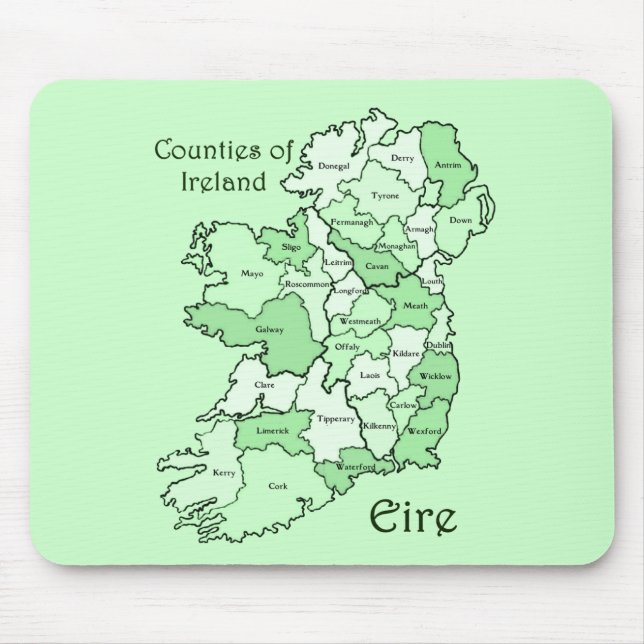 Counties of Ireland Map Mouse Pad (Front)