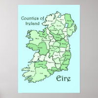 Counties of Ireland Map